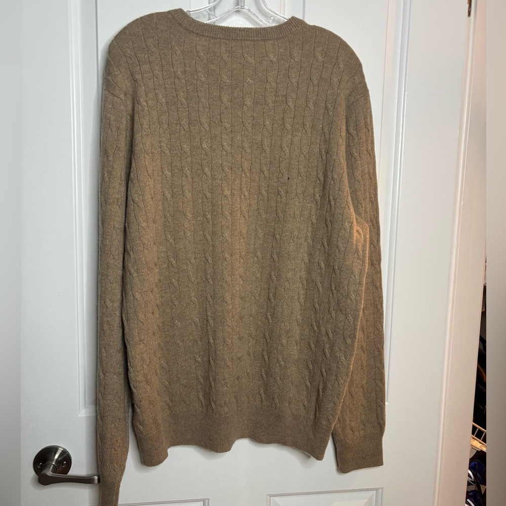 GC JCREW  Men’s Cable Knit Cashmere pullover sweater in Camel size XL - Picture 6 of 9